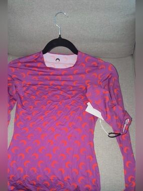 Marine serre Purple Crescent Print Long Sleeve Top and pants Pink/Red Crescents